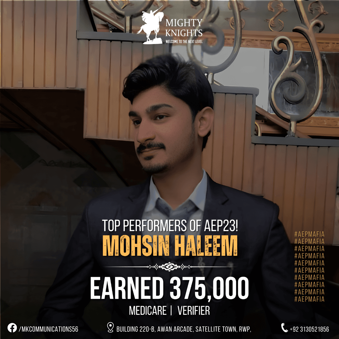 Mohsin Haleem — Top Performer at Mighty Knights Communications