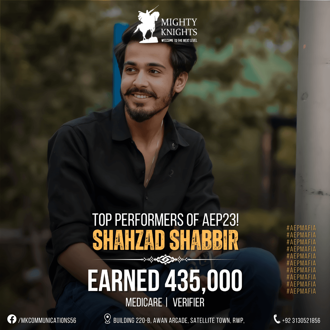 Shahzad Shabbir — Top Performer at Mighty Knights Communications