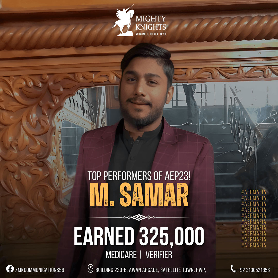 M. Samar — Top Performer at Mighty Knights Communications
