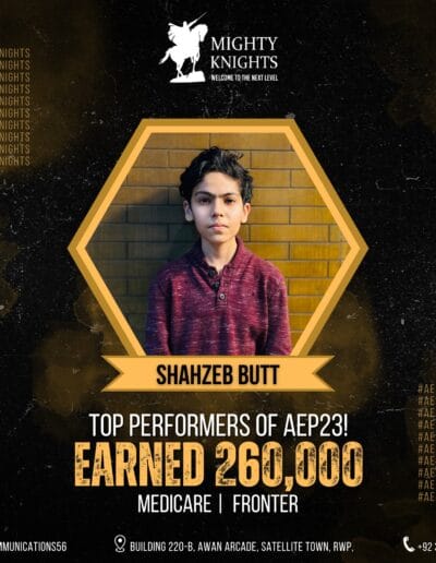 Shahzeb Butt — Top Performer at Mighty Knights Communications